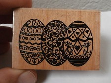 Timbro legno " Uova decorate " 6.5 x 4.5 cm  Made in Italy Torino