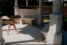 TAVOLO IN GHISA con piano in