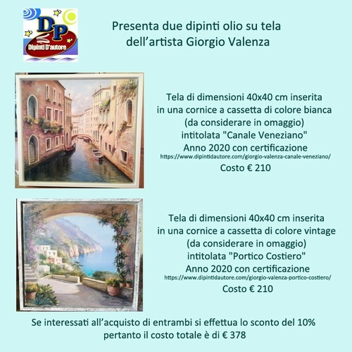 Coppia dipinti olio tela - olio, su