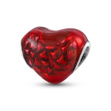 Charm Cuore Rosso in Argento