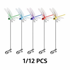 12Pcs Fake Dragonfly Rod Clip
