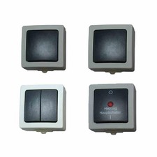 Kopp SB NAUTIC Interruttore di commutazione, senza illuminazione, grigio, opaco, da incasso, IP44,...