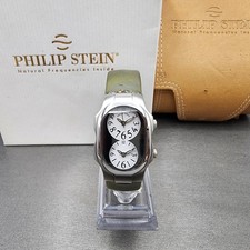 Orologio Philip Stein Teslar donna 27mm quadrante bianco tono argento ovale batteria nuova
