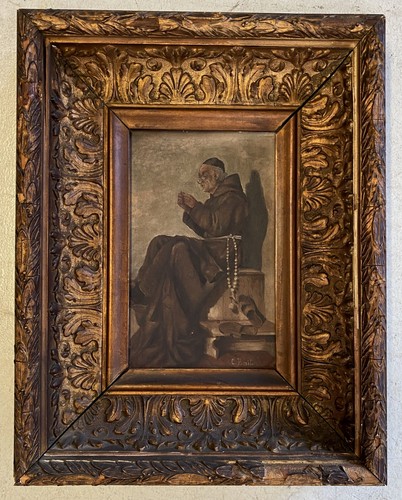 Antico dipinto frate - frate, preghiera