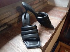 Calzature Sabot Pelle Nera HM Numero 39.Ottimo Stato,Usate Soltanto 2 Volte