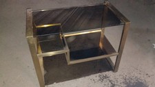 ROMEO REGA SMOKE TABLE BRASS AND  LONDON FUME CRISTAL 1960