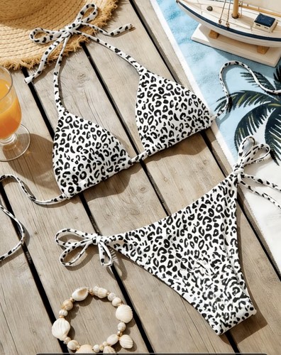 Bikini perizoma bianco stampa