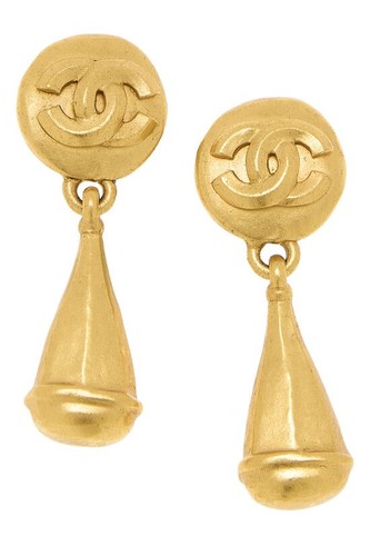 Chanel gold dangleearring - gold,