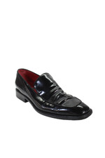 Scarpe eleganti mocassino slip on Barneys New York X Peluso da uomo in pelle nero taglia 44