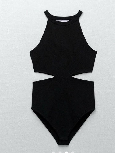 Body donna zara nero ritaglio - body,