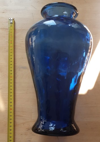 Vaso vetro azzurro - vetro, /