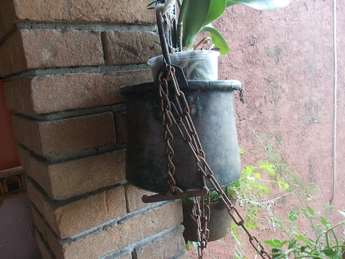 Antique copper pot fascist - copper,