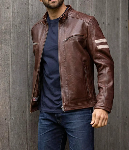 Giacca uomo marrone vera - , pelle