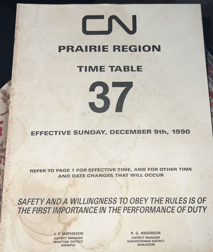 Orario prairie region - cn, 9