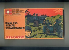 SOLDATINI LATLANTIC 1/72 610 WWII BMW R75 SIDECAR SCHWIMMWAGEN HO DOPPIA SERIE