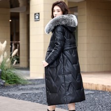 Piumino donna vera pelle lungo
