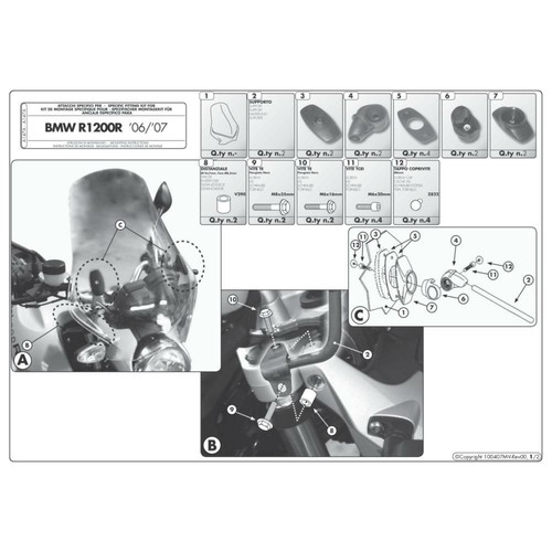 Attacchi parabrezza bmw - parabrezza,