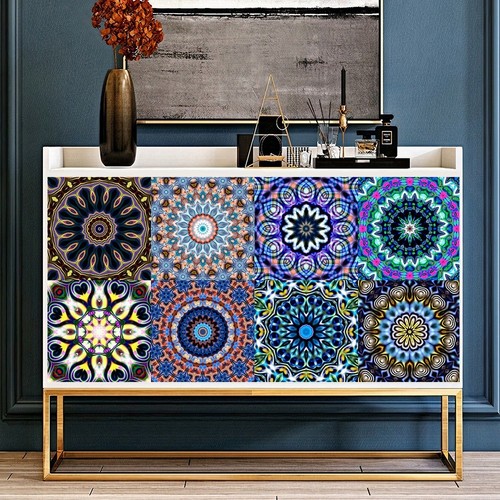 Adesivo murale pvc mandala blu - murale,