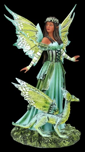 Figura elfo con drago - di,
