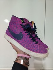 scarpe sportive nike blazer donna 37.5 dipinte a mano leopardate fucsia 
