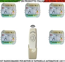 CENTRALI PER 5 SERRANDE ELETTRICHE 220 V RADIOCOMANDO 6 CANALI SALE STOP SCENDI