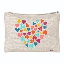 pochette bustina porta oggetti disegno cuore cuori regalo innamorati amica