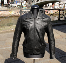 Giubbotto pelle nero vintage