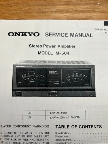 Onkyo 504 amplificatore di - m-504,