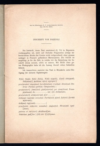 Inschrift von pozzuoli - inschrift,