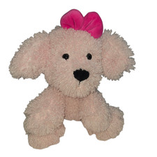 Animal Adventure Barboncino Rosa Peluche Cane con Fiocco 11 Pollici Giocattolo Morbido