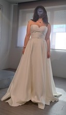 Abito da sposa elegante in SETA con corpetto a cuore – incluso sottogonna guanti