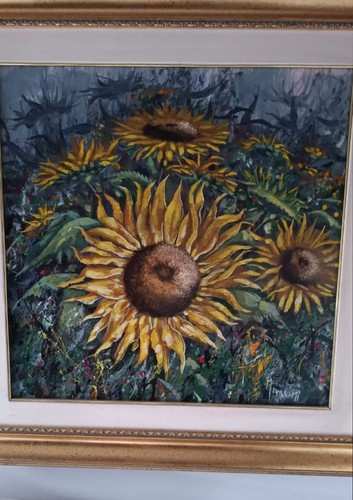 Olio tela girasoli - olio,