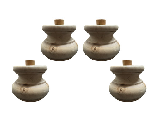 Set piedini legno tornito - set,