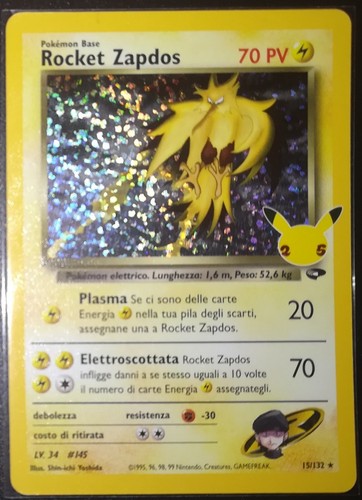 Carta pokémon rocket zapdos - carta,