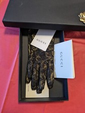 Guanti Gucci pizzo bronzo nero
