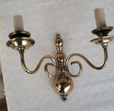 Coppia di applique vintage in ottone a 2 luci lampade stile antico a parete