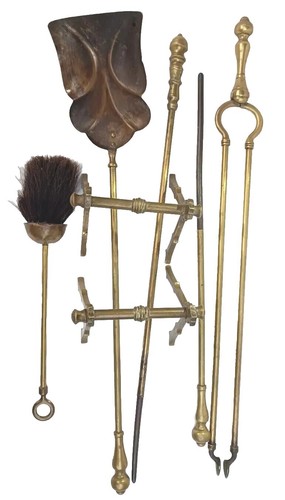 Antico set pulizia ottone