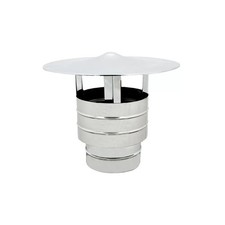 Fumaiolo da 250mm antivento inox base tonda innesto M maschio
