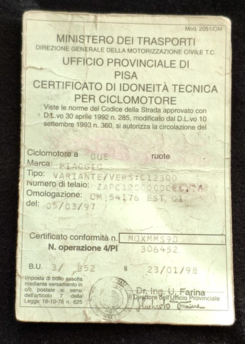 Libretto certificato - libretto,