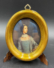 Quadro mini stampa vecchia ritratto Maria di Savoia cornice d'orato