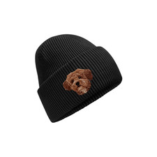 MALTIPOO EMBROIDERED BEANIE HAT - ADULT UNISEX - GIFT BOXED