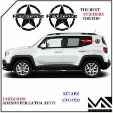 2 ADESIVI STELLA US ARMY stickers SCRITTA PER JEEP RENEGADE MOD1 COLORE NERO