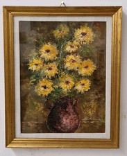 Dipinto Olio Su Tela.  Vaso Di