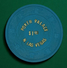 POKER PALACE CASINO NORTH LAS VEGAS $1 CHIP CASINÒ 1975