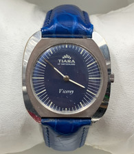 Orologio vintage anni 60 Tiara della Svizzera viceré blu Manaul svizzero 33...