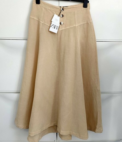 Gonna midi zara misto lino - zara,