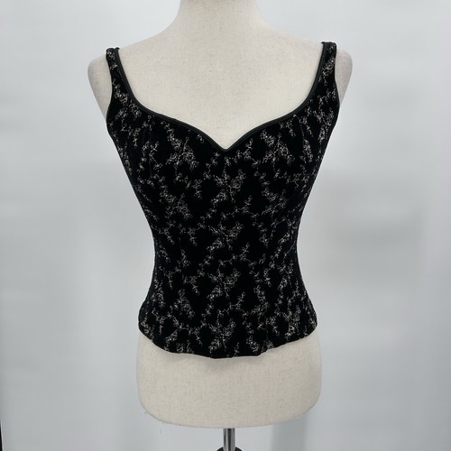 Top corsetto velluto ricamato
