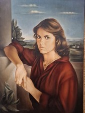 Dipinto Olio Su Tela. Ritratto