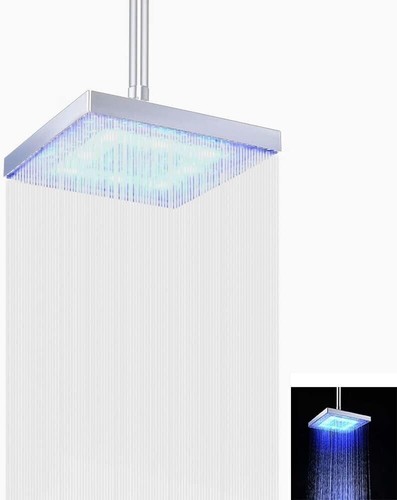 Soffione doccia led quadrato - soffione, led,