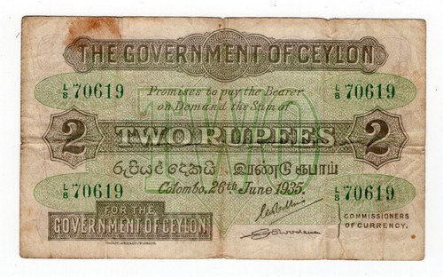 Ceylon sri lanka two rupees - lanka,
